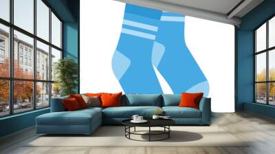 Pair of socks, flat style on white background Wall mural