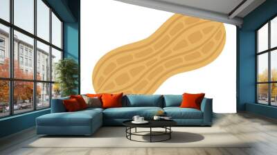 Tasty peanut isolated on white background, flat style vector illustration. Wall mural