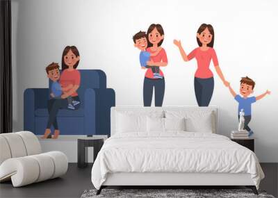 family character vector design set 4 Wall mural