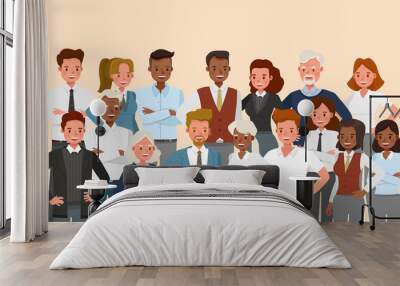 Set of business people group character vector design presentation in various action. Wall mural