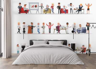 Set of business people working in office character vector design no9 Wall mural