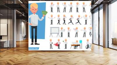 Set of Businessman character vector design. no49 Wall mural