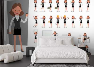 Set of Businesswoman character vector design. no33 Wall mural