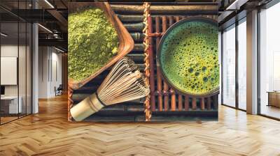 Green matcha tea Wall mural