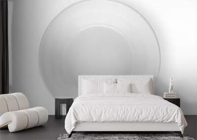 Round dish Top view on white background Wall mural