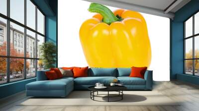 Ripe yellow bell peppers. Isolated on white background Wall mural