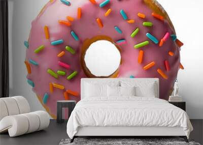 colorful doughnut, donut, isolated, white and transparent background Wall mural