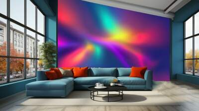 A vibrant, multicolored blurred background. Wall mural