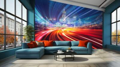 Abstract motion speed lighting background Wall mural