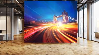 Abstract Motion Speed Lighting in London City  Wall mural