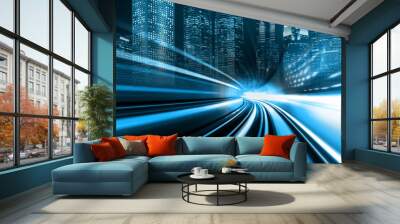 Concert of  light speed connecting to city  Wall mural