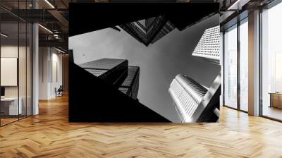 Hong Kong Architecture Black And White Wall mural