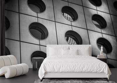 modern architecture black and white Wall mural