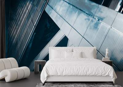 Modern Architecture in blue Wall mural