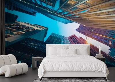 Modern commercial building in night  Wall mural