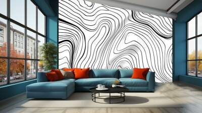 abstract background lineart, black and white. digital art style, banner or wallpaper. generative AI Wall mural