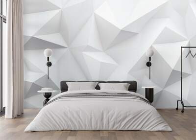 Abstract white 3d polygonal background. generative AI Wall mural