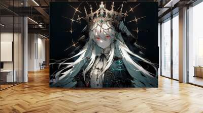 expressionless bride of the undead, anime character illustration. generative AI Wall mural