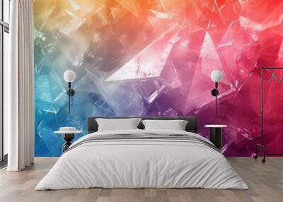 Primary color gradient from bright to dark on a crystal diamond background. generative AI Wall mural