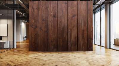 Beautiful brown wooden plank, natrual hardwood weathered, space for text. close up and no person
 Wall mural