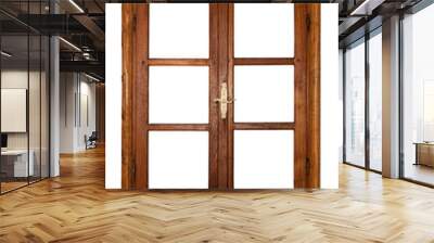 interior view of a wooden window isolated on white background Wall mural