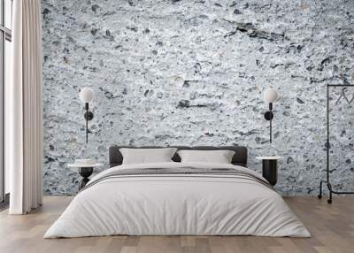 stone wall abstract background with light gray and cracked structure, isolated Wall mural