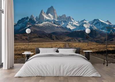 road to el chalten, fitz roy in background Wall mural