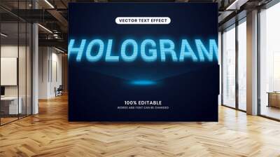 Hologram Text Effect. Simple, modern, and  futuristic. Easy to edit. Vector illustration. Wall mural