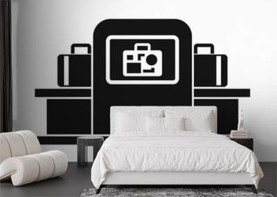 Airport baggage security scanner icon in simple style isolated on white background vector illustration Wall mural