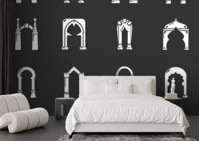 Arch types icons set grey vector Wall mural