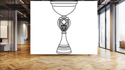 Award tennis trophy cup icon, outline style Wall mural