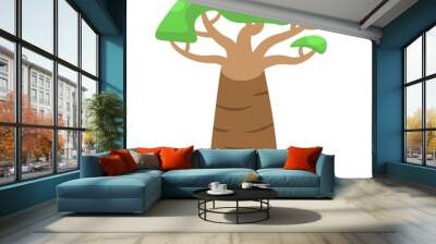 Baobab safari tree icon isometric vector. African seed. Angola plant Wall mural