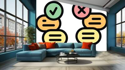 Call center chat icon outline vector. Online report. Service online color flat Wall mural