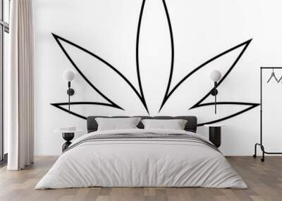 Cannabis leaf icon. Outline illustration of cannabis leaf vector icon for web Wall mural