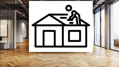 Careless roof builder icon. Outline careless roof builder vector icon for web design isolated on white background Wall mural