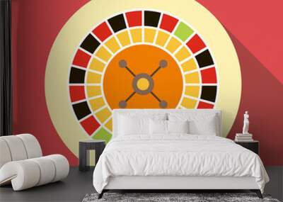 Casino roulette icon. Flat illustration of casino roulette vector icon for web Wall mural