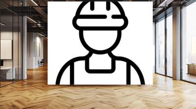 contractor man icon. outline contractor man vector icon for web design isolated on white background Wall mural