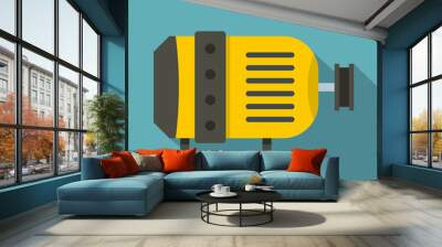 Electric motor icon, flat style Wall mural