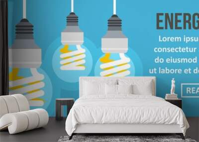 Energy saving banner horizontal concept Wall mural