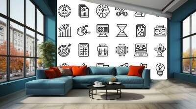 Entrepreneur icons set. Outline set of entrepreneur vector icons for web design isolated on white background Wall mural