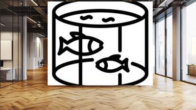 Fish farm pool icon. Outline fish farm pool vector icon for web design isolated on white background Wall mural