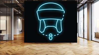 Glowing neon icon of a vr headset with a gaming number one sign, perfect for technology and gaming visuals Wall mural