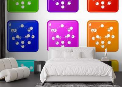 Glucose icons set 9 color collection isolated on white for any design Wall mural