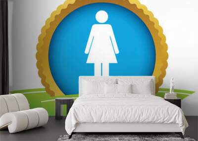 Gold woman logo Wall mural