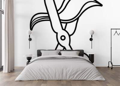 Haircut icon , outline style Wall mural