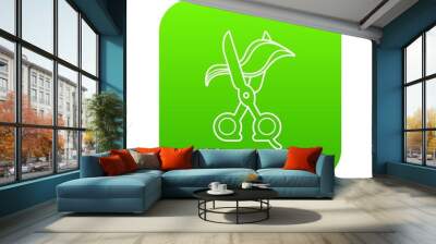 Haircut icon green vector isolated on white background Wall mural