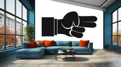 Hand showing two fingers icon in simple style isolated vector illustration Wall mural