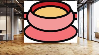 Home cream soup icon outline vector. Bowl plate. Hot soup color flat Wall mural