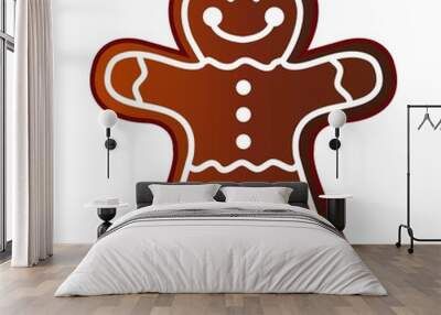 Man gingerbread icon. Cartoon illustration of man gingerbread vector icon for web Wall mural