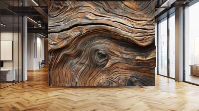 Old knotted wood grain pattern showing rich texture, creating a beautiful natural background Wall mural